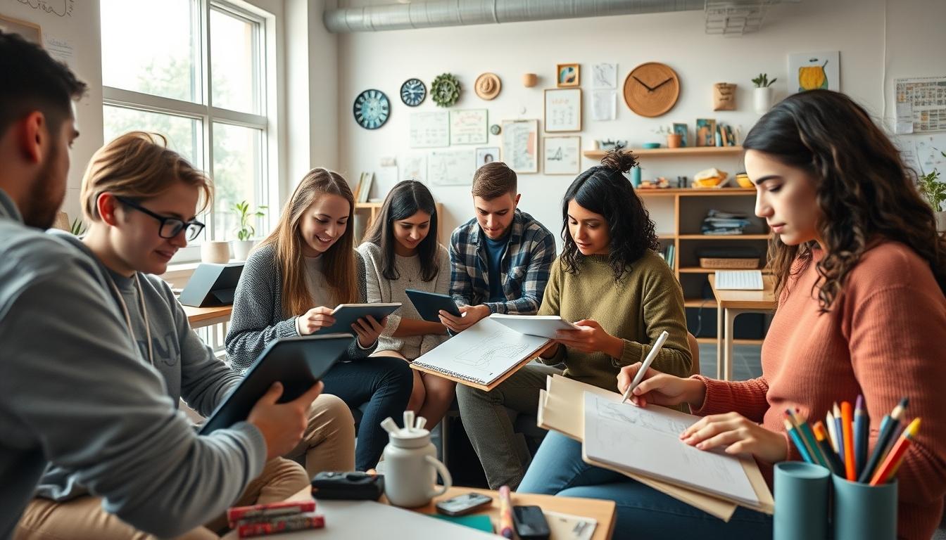 Student preparing for exams with study materials