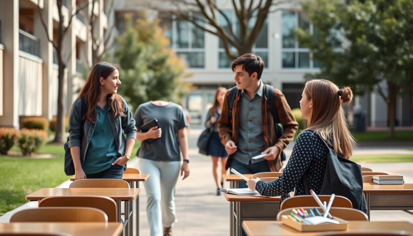 Students working in research laboratory